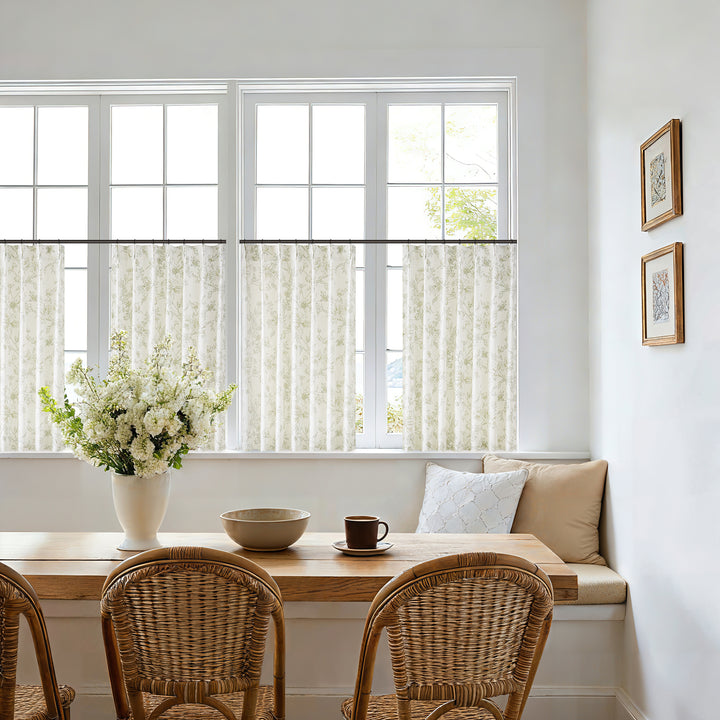 Rosalie Floral Linen Pleated Curtains