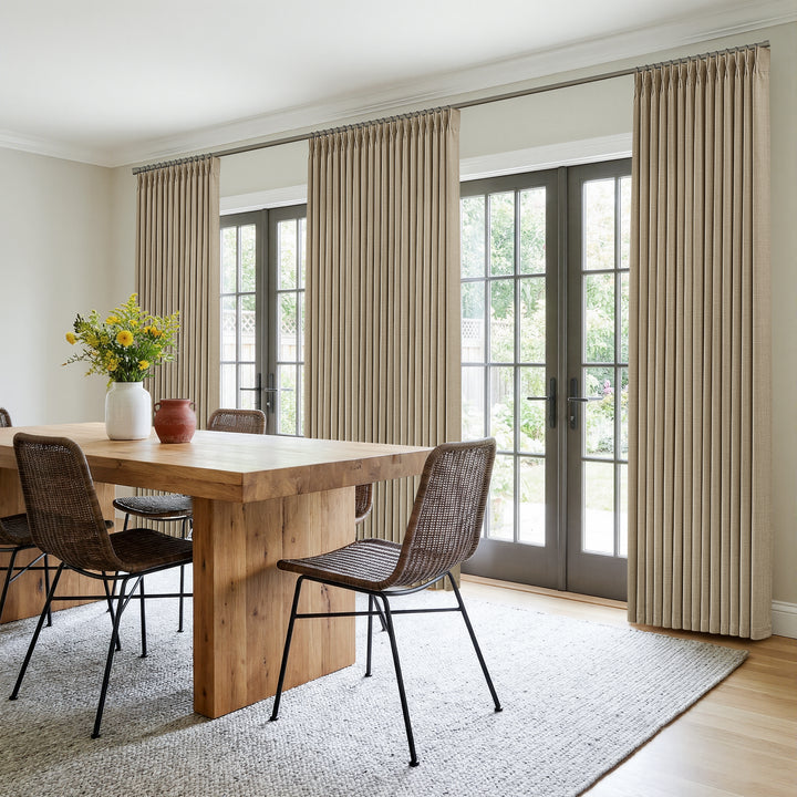 Elodie Thick Linen Blend Pinch Pleat Curtains