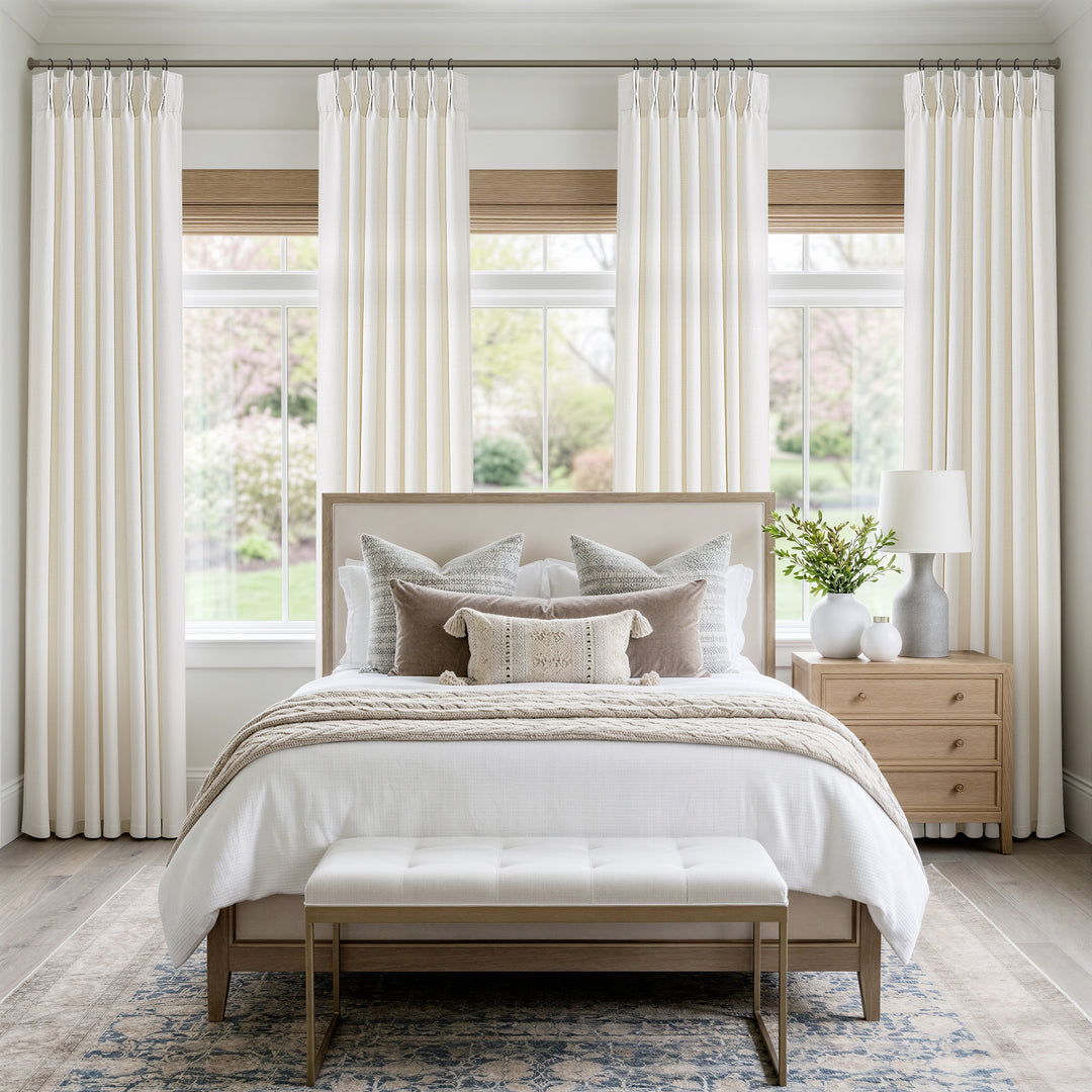 Elodie Thick Linen Blend Pinch Pleat Curtains