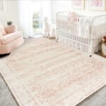 Pink Nursery Rug for Baby Girl 5 x 7