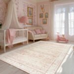 Pink Nursery Rug for Baby Girl 5 x 7 - Image 2