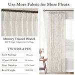 Pinch Pleated Linen Curtains 90" – 2 Panels Natural, Light Filtering, Semi Sheer Drapes for Living Room & Bedroom (W50 x L90) - Image 4